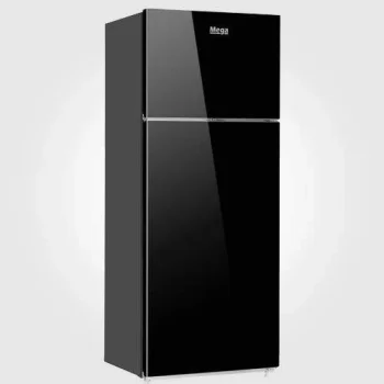 ثلاجة ميجا MDFR350W-WG زجاج اسود