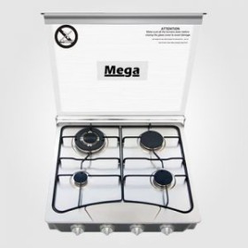 Gas cooker 4 burner with shatterproof glass lid