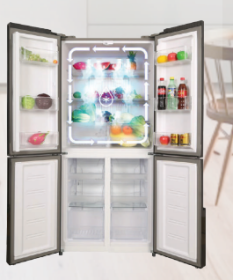 ثلاجة ميجا 4 ابواب زجاج اسود KRF-550WIP-GR4