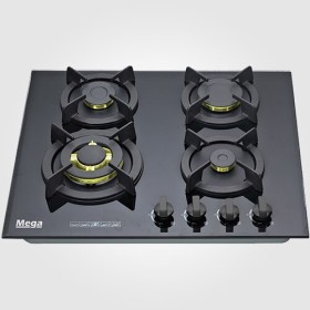 طباخ غاز 4 عيون زجاج اسود راس نحاس